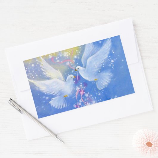 Sticker Rectangulaire Mariage (Enveloppe)