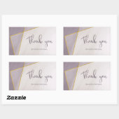 Sticker Rectangulaire mariage à cadre or moderne en prune muette (Feuille)