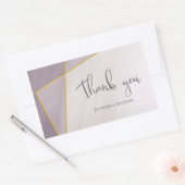 Sticker Rectangulaire mariage à cadre or moderne en prune muette (Enveloppe)