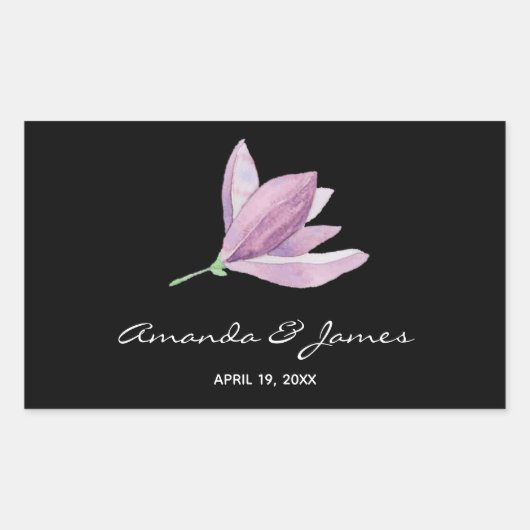 Sticker Rectangulaire Mariage à fleurs Magnolia (Devant)