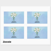 Sticker Rectangulaire Mariage Anniversaire Bénédictions Bouquet de margu (Feuille)