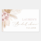 Sticker Rectangulaire Mariage Bohème avec Herbe de Pampas (Devant)