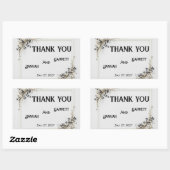 Sticker Rectangulaire Mariage botanique moderne noir et blanc (Feuille)
