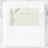 Sticker Rectangulaire Mariage campagnard de blé à herbe simple (Sac)