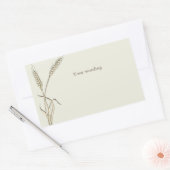 Sticker Rectangulaire Mariage campagnard de blé à herbe simple (Enveloppe)