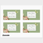 Sticker Rectangulaire Mariage Chic Lilies & Papillon Bijou (Feuille)