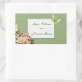 Sticker Rectangulaire Mariage Chic Lilies & Papillon Bijou (Sac)