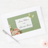 Sticker Rectangulaire Mariage Chic Lilies & Papillon Bijou (Enveloppe)