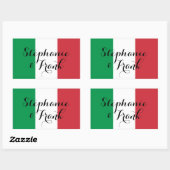 Sticker Rectangulaire Mariage couleur drapeau italien (Feuille)