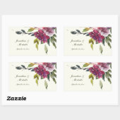 Sticker Rectangulaire Mariage d'aquarelle rose foncé violet (Feuille)