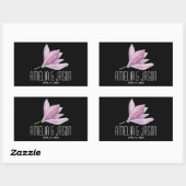 Sticker Rectangulaire Mariage d'aquarelle violet Magnolia (Feuille)