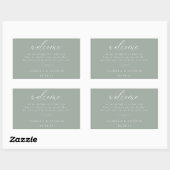 Sticker Rectangulaire Mariage de bienvenue italien Solid Sage Green (Feuille)