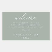 Sticker Rectangulaire Mariage de bienvenue italien Solid Sage Green (Devant)