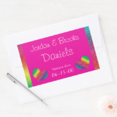 Sticker Rectangulaire [Mariage de crinière arc-en-ciel] Papillon cardiaq (Enveloppe)