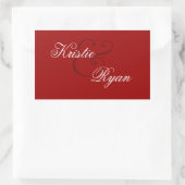Sticker Rectangulaire Mariage de joint d'enveloppe rouge (Sac)