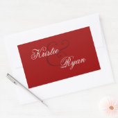Sticker Rectangulaire Mariage de joint d'enveloppe rouge (Enveloppe)