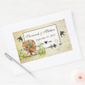 Sticker Rectangulaire Mariage de la branche côté forêt enchantée (Enveloppe)