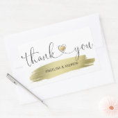 Sticker Rectangulaire Mariage de Merci de brosse d'or (Enveloppe)