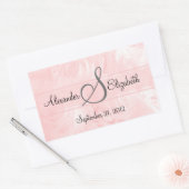 Sticker Rectangulaire Mariage de monogramme rose Roses (Enveloppe)
