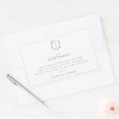Sticker Rectangulaire Mariage de monographie de crête botanique Bienvenu (Enveloppe)