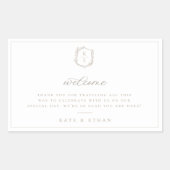 Sticker Rectangulaire Mariage de monographie de crête botanique Bienvenu (Devant)