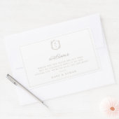 Sticker Rectangulaire Mariage de monographie de crête botanique Bienvenu (Enveloppe)