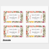 Sticker Rectangulaire Mariage de peinture de fleurs botaniques (Feuille)