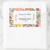 Sticker Rectangulaire Mariage de peinture de fleurs botaniques (Sac)