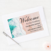 Sticker Rectangulaire Mariage de plage côtière tropicale Sac de bienvenu (Enveloppe)