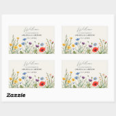 Sticker Rectangulaire Mariage de prairie sauvage de printemps (Feuille)
