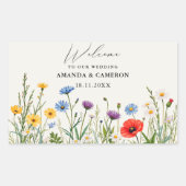 Sticker Rectangulaire Mariage de prairie sauvage de printemps (Devant)