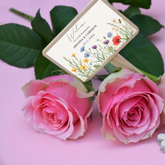 Sticker Rectangulaire Mariage de prairie sauvage de printemps