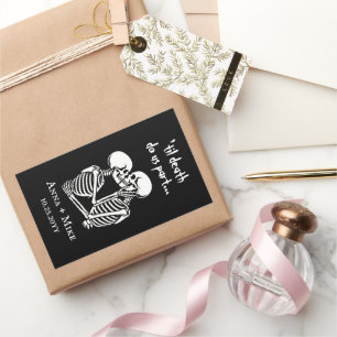 Sticker Rectangulaire Mariage de squelette Halloween personnalisé
