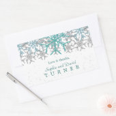 Sticker Rectangulaire Mariage des flocons de neige en argent d'hiver (Enveloppe)