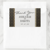 Sticker Rectangulaire Mariage | Diamants dorés formels sur noir (Sac)