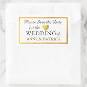 Sticker Rectangulaire mariage élégant Enregistrer la date (Sac)