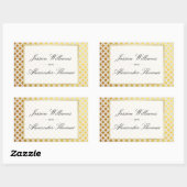 Sticker Rectangulaire Mariage élégant or et blanc (Feuille)