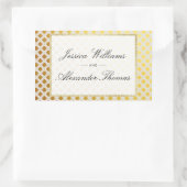 Sticker Rectangulaire Mariage élégant or et blanc (Sac)