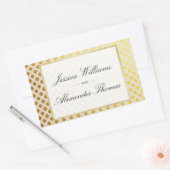 Sticker Rectangulaire Mariage élégant or et blanc (Enveloppe)