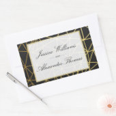 Sticker Rectangulaire Mariage élégant or et noir (Enveloppe)