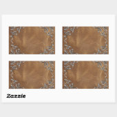Sticker Rectangulaire Mariage en cuir occidental sophistiqué (Feuille)