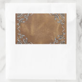 Sticker Rectangulaire Mariage en cuir occidental sophistiqué (Sac)