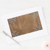 Sticker Rectangulaire Mariage en cuir occidental sophistiqué (Enveloppe)