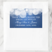 Sticker Rectangulaire Mariage Favor Balise Lumineuse & Étincelle Bleue (Sac)