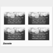 Sticker Rectangulaire Mariage Favor Éclairage & Éclairage Noir (Feuille)