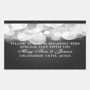 Sticker Rectangulaire Mariage Favor Éclairage & Éclairage Noir