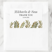 Sticker Rectangulaire Mariage feuille peint à la main (Sac)