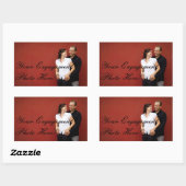 Sticker Rectangulaire Mariage Fiançailles photo - Rectangle (Feuille)