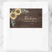 Sticker Rectangulaire Mariage floral de tournesol Merci rustique (Sac)