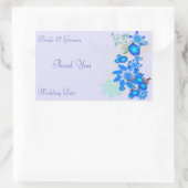 Sticker Rectangulaire Mariage Floral Déco bleuMerci (Sac)